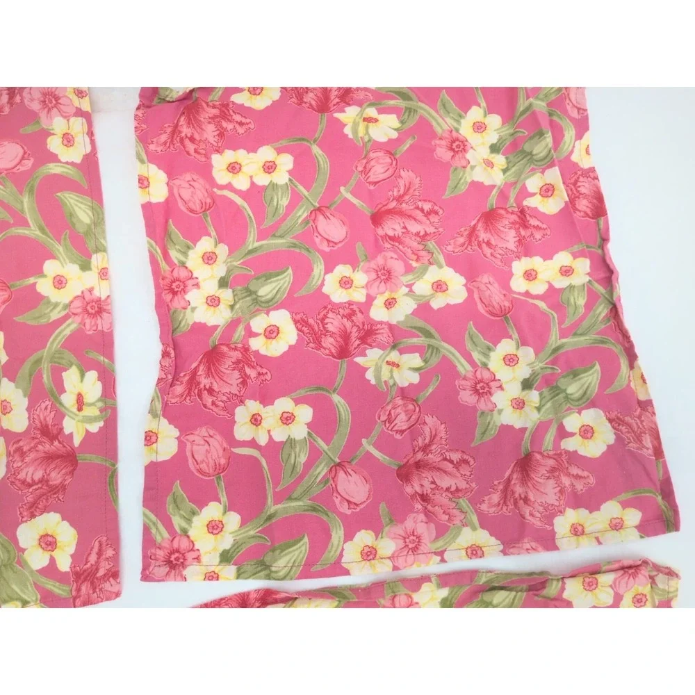 April Cornell Pink Floral Dinner Napkins Set of 4 15